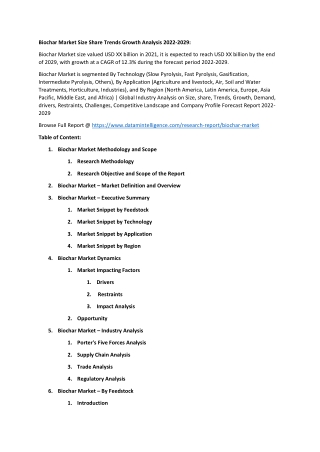 Biochar Market Trends 2022