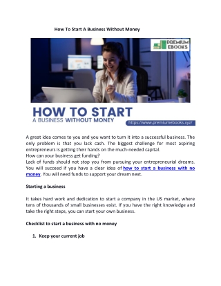 How To Start A Business Without Money