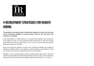 Remote Hiring Recruitment Strategies