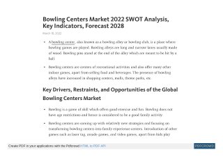 Bowling Centers Market Demand and Research Insights by 2027