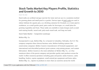 Stock Tanks Market Growth, Trends, and Forecast 2019 - 2027