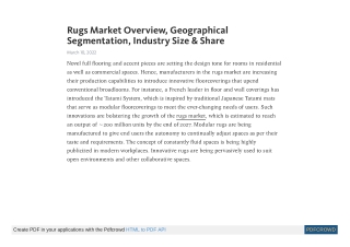 Rugs Market to Reach Valuation of ~US$ 30 Bn by 2027