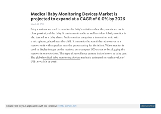 Medical Baby Monitoring Devices Market to Reach US$1,577.2 Mn by 2026