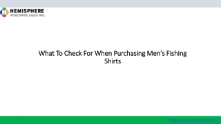 What To Check For When Purchasing Men's Fishing Shirts