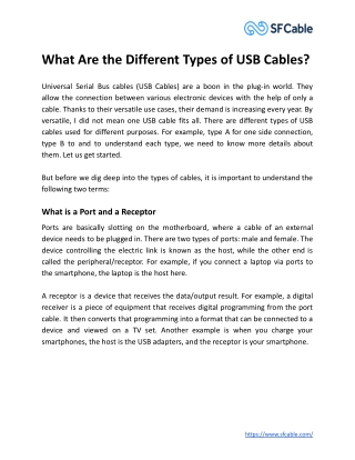 What Are the Different Types of USB Cables?