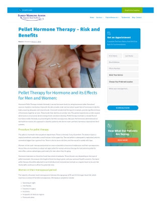 Pellet Therapy for Hormone and its Effects for Men and Women