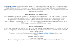Epson Printer Offline Fix.....