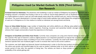 Philippines Used Car Market Industry Analysis, Share, Size, Forecast and Growth