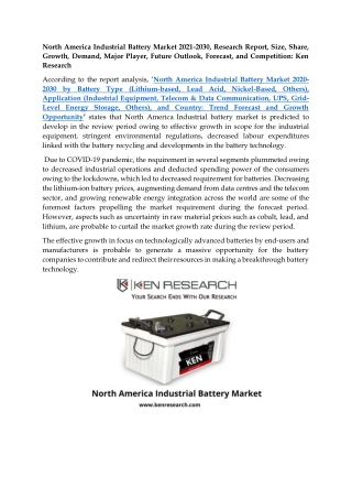 North America Industrial Battery Market Future Outlook: Ken Research