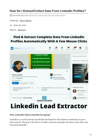How Do I ExtractCollect Data From LinkedIn Profiles