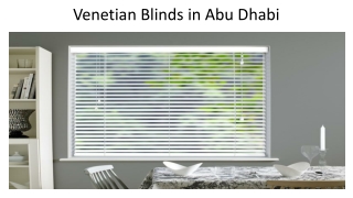 Venetian Blinds in Abu Dhabi