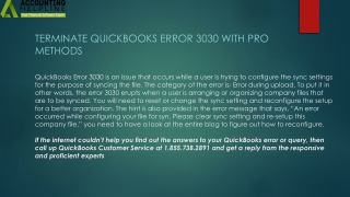 Here's the verify method to resolve QuickBooks Error 3030