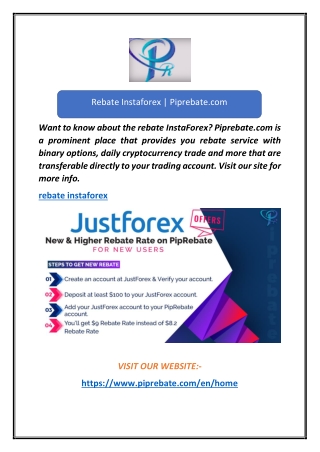 Rebate Instaforex  Piprebate.com