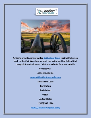 Gettysburg Tours | Actiontourguide.com