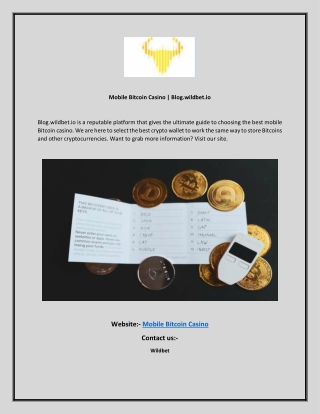 Mobile Bitcoin Casino  Blog.wildbet.io