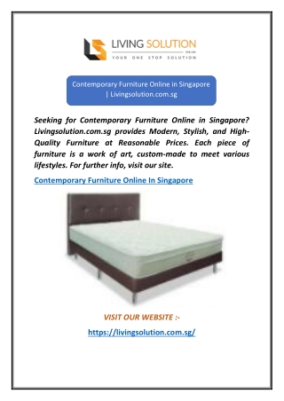 Contemporary Furniture Online in Singapore  Livingsolution.com.sg