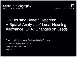 UK Housing Benefit Reforms: A Spatial Analysis of Local Housing Allowance (LHA) Changes on Leeds
