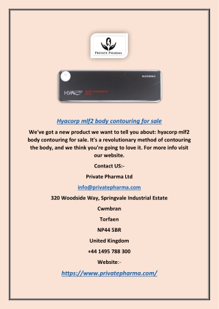 Hyacorp Mlf2 Body Contouring System for Sale