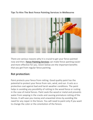 Fence painting services