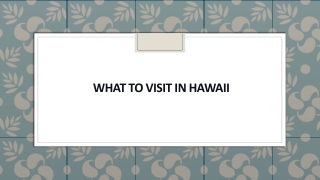 What to Visit in Hawaii