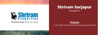 Shriram Sarjapur Bangalore E-Brochure Download