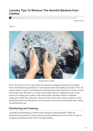 Laundry Tips To Remove The Harmful Bacteria from Clothes