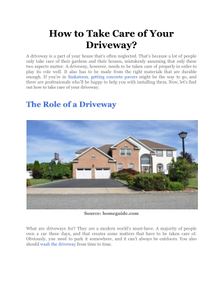 How to Take Care of Your Driveway_