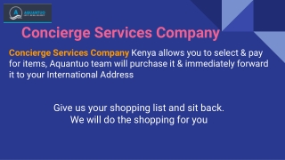 Concierge Services Company | Shipping from usa to kenya