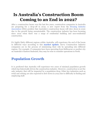 Is Australia’s Construction Boom Coming to an End in 2022_