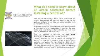 What do I need to know about an aircon contractor before installing a central AC