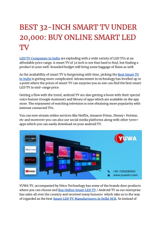 BEST 32-INCH SMART TV UNDER 20,000_ BUY ONLINE SMART LED TV