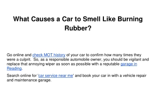 What Causes a Car to Smell Like Burning Rubber_