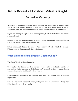 Keto Bread at Costco: What’s Right, What’s Wrong