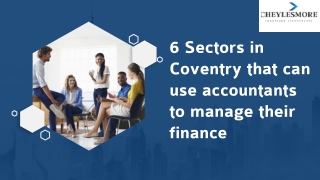 6 Sectors in Coventry that can use accountants to manage their finance