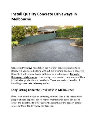 Concrete Driveways in Melbourne