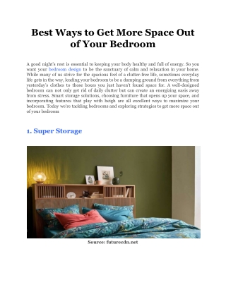 Best Ways to Get More Space Out of Your Bedroom