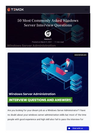 50 Most Commonly Asked Windows Server Interview Questions