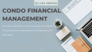Condo financial management