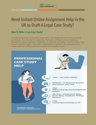 Need Instant Online Assignment Help in the UK to Draft A Legal Case Study_
