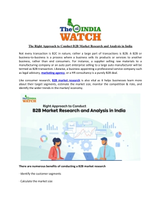 The Right Approach to Conduct B2B Market Research and Analysis in India