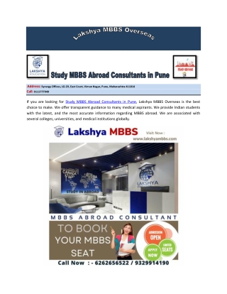 Best Consultant for MBBS Abroad in Pune