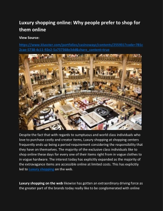 Luxury shopping online