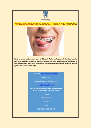 Teeth Braces Cost In Bhopal | Smile-gallery.com