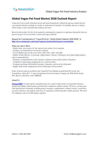 Business Strategies, Revenue and Growth Rate of Global Vegan Pet Food Market