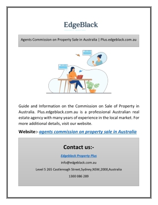 Agents Commission on Property Sale in Australia | Plus.edgeblack.com.au