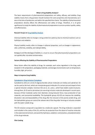 What Is Drug Stability Analysis?