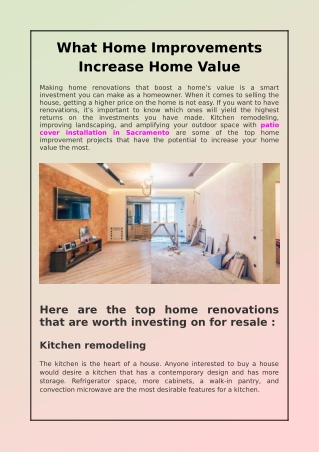 What Home Improvements Increase Home Value