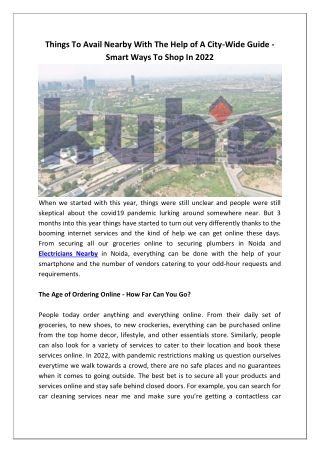 Things To Avail Nearby With The Help of A City-Wide Guide - Smart Ways To Shop In 2022