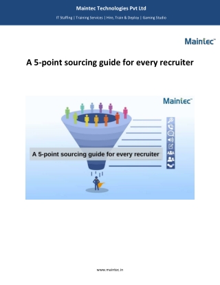 Sourcing Guid for Recruiter | Maintec Technologies