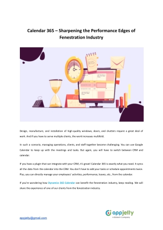 Calendar 365 – Sharpening the Performance Edges of Fenestration Industry